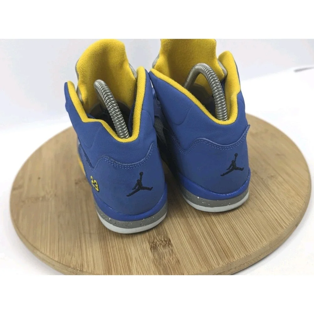 Nike Air Jordan 5 Retro Boys 3Y Shoes Racer Blue Yellow Youth GS Sneakers School